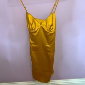 YELLOW TOPSHOP CORSET DRESS